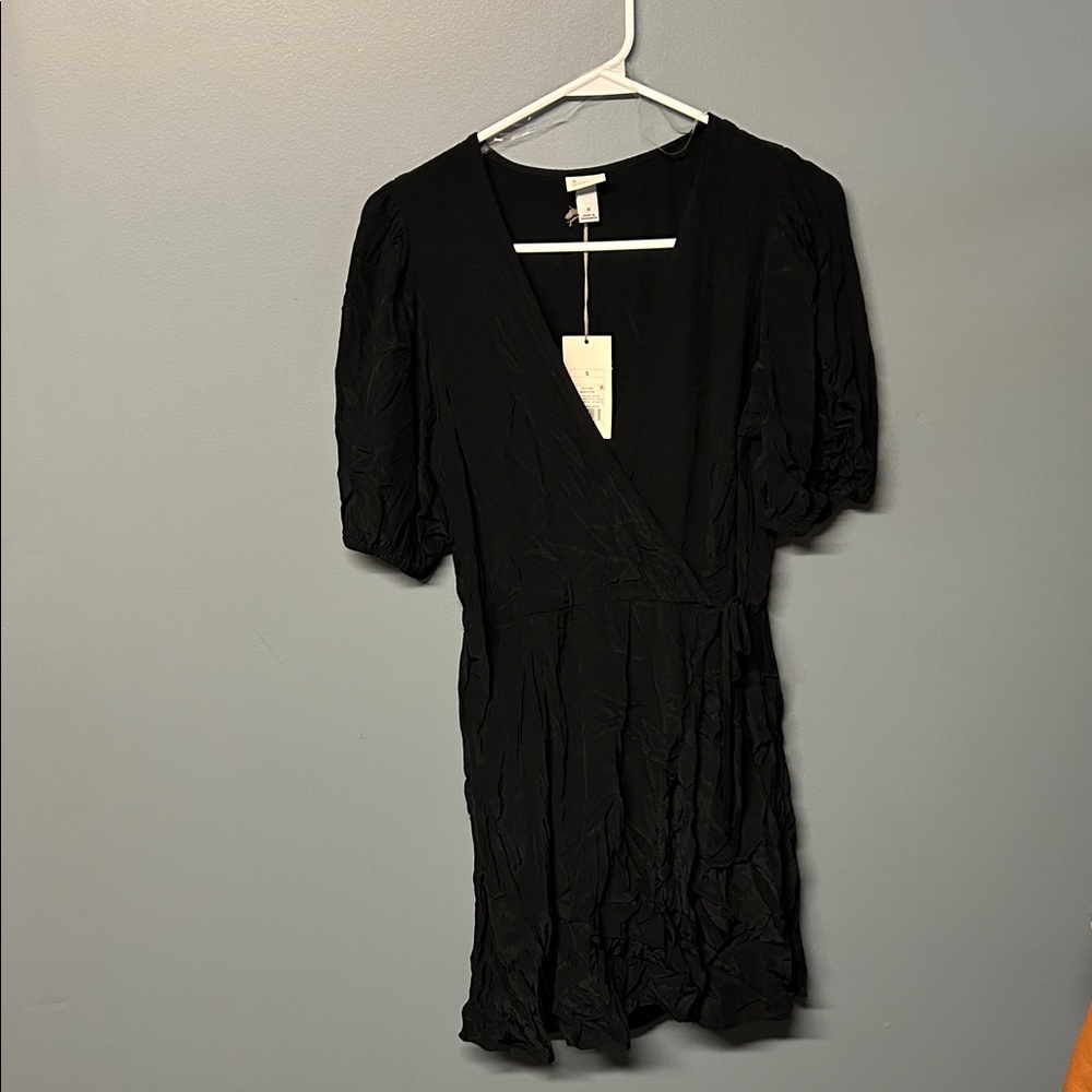 a new day Black Puff Sleeve Mini Dress